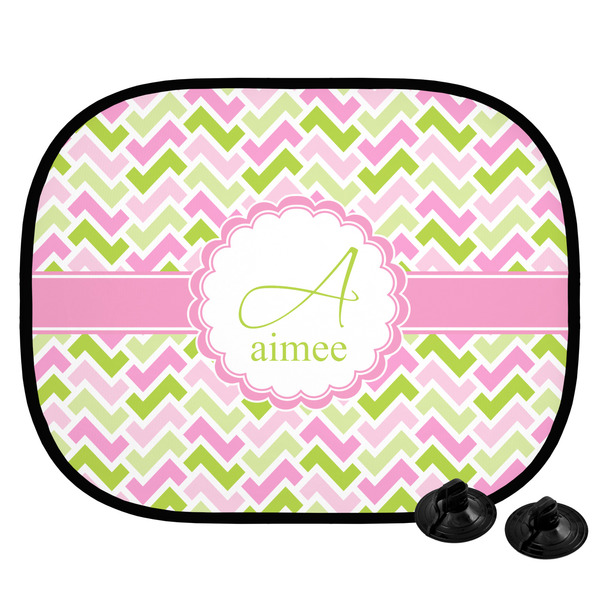 Custom Pink & Green Geometric Car Side Window Sun Shade (Personalized)