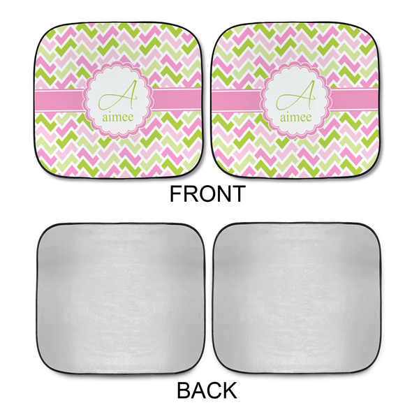 Pink & Green Geometric Car Sun Shades - APPROVAL