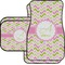 Pink & Green Geometric Car Floor Mats Set - 2 Front & 2 Back (Personalized)