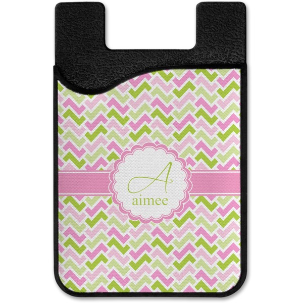 Pink & Green Geometric Cell Phone Credit Card Holder
