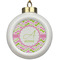 Pink & Green Geometric Ceramic Ball Ornament (Personalized)