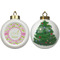 Pink & Green Geometric Ceramic Christmas Ornament - X-Mas Tree (APPROVAL)