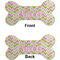 Pink & Green Geometric Ceramic Flat Ornament - Bone Front & Back (APPROVAL)