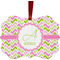 Pink & Green Geometric Christmas Ornament (Front View)