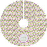 Pink & Green Geometric Tree Skirt (Personalized)