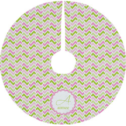 Pink & Green Geometric Tree Skirt (Personalized)
