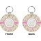 Pink & Green Geometric Circle Keychain (Front + Back)