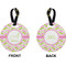 Pink & Green Geometric Circle Luggage Tag (Front + Back)