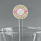 Pink & Green Geometric 5.5" Round Plastic Stir Sticks - Clear (Personalized)