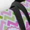 Pink & Green Geometric Closeup of Tote w/Black Handles