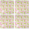 Pink & Green Geometric Cloth Napkins - Personalized Dinner (APPROVAL) Set of 4