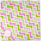 Pink & Green Geometric Cloth Napkins - Personalized Dinner (Full Open)