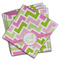 Pink & Green Geometric Cloth Napkins - Personalized Dinner (PARENT MAIN Set of 4)