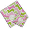 Pink & Green Geometric Cloth Napkins - Personalized Lunch & Dinner (PARENT MAIN)