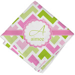 Pink & Green Geometric Cloth Napkin w/ Name and Initial