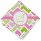 Pink & Green Geometric Cloth Napkins - Personalized Lunch (Folded Four Corners)