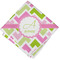 Pink & Green Geometric Cloth Napkin w/ Name and Initial