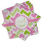 Pink & Green Geometric Cloth Napkins - Personalized Lunch (PARENT MAIN Set of 4)
