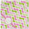 Pink & Green Geometric Cloth Napkins - Personalized Lunch (Single Full Open)