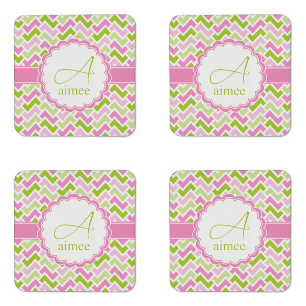 Pink & Green Geometric Coaster Set - APPROVAL