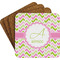 Pink & Green Geometric Coaster Set (Personalized)