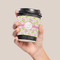 Pink & Green Geometric Coffee Cup Sleeve - LIFESTYLE