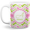 Pink & Green Geometric Coffee Mug - 11 oz - Full- White