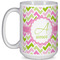 Pink & Green Geometric Coffee Mug - 15 oz - White Full