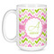 Pink & Green Geometric Coffee Mug - 15 oz - White