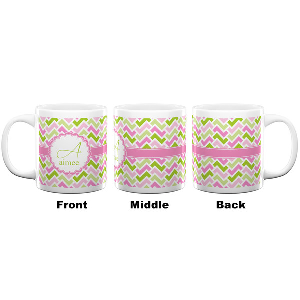 Pink & Green Geometric Coffee Mug - 20 oz - White APPROVAL