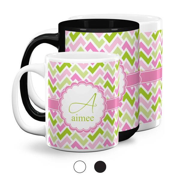Pink & Green Geometric Coffee Mugs Main