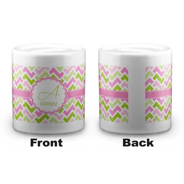 Pink & Green Geometric Coin Bank - Apvl