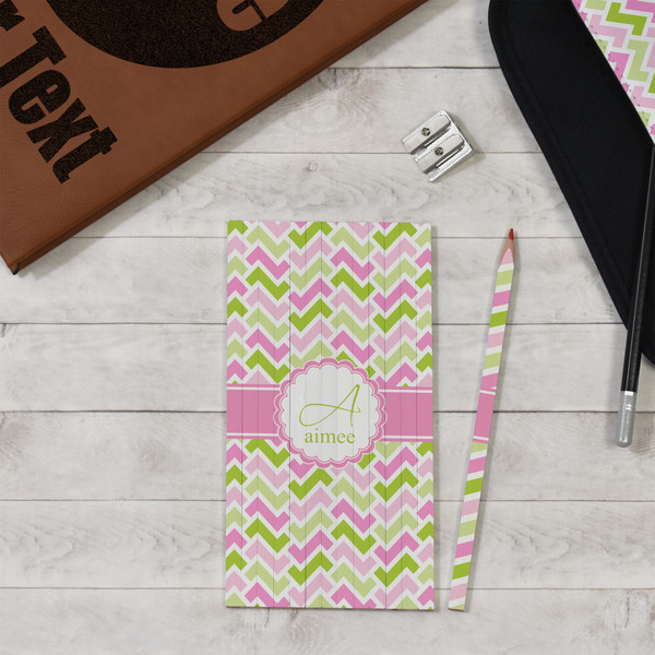 Pink & Green Geometric Colored Pencils - In Context