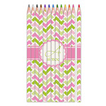 Pink & Green Geometric Colored Pencils (Personalized)
