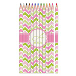 Pink & Green Geometric Colored Pencils (Personalized)