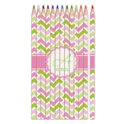 Pink & Green Geometric Colored Pencils (Personalized)