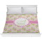 Pink & Green Geometric Comforter - King (Personalized)
