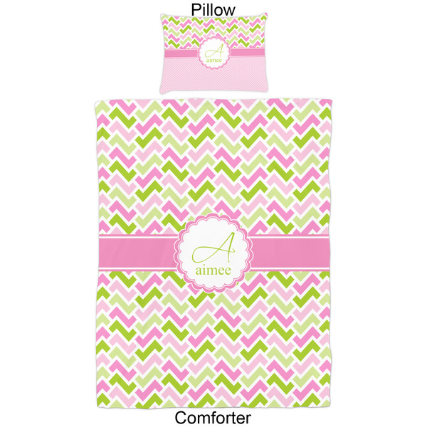 Pink & Green Geometric Comforter Set - Twin - Approval