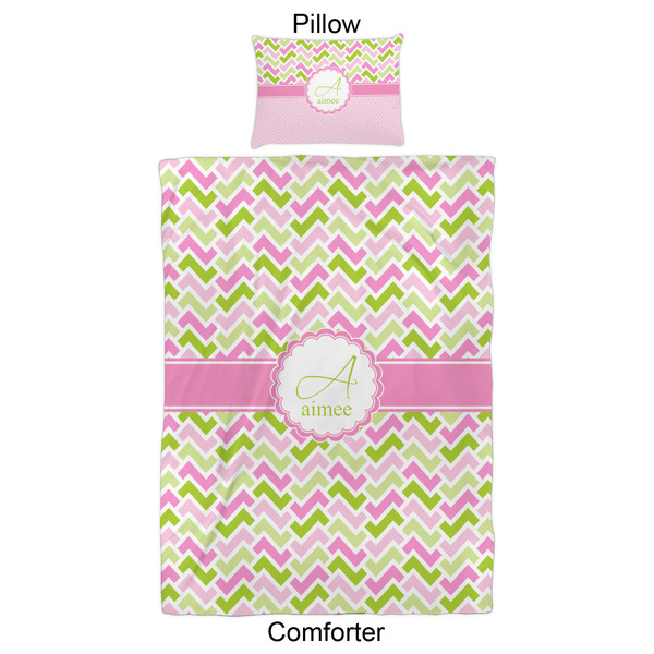 Pink & Green Geometric Comforter Set - Twin XL - Approval