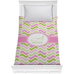 Pink & Green Geometric Comforter - Twin (Personalized)