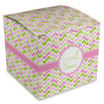 Pink & Green Geometric Cube Favor Gift Boxes (Personalized)