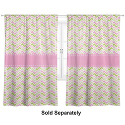 Pink & Green Geometric Curtain Panel - Custom Size