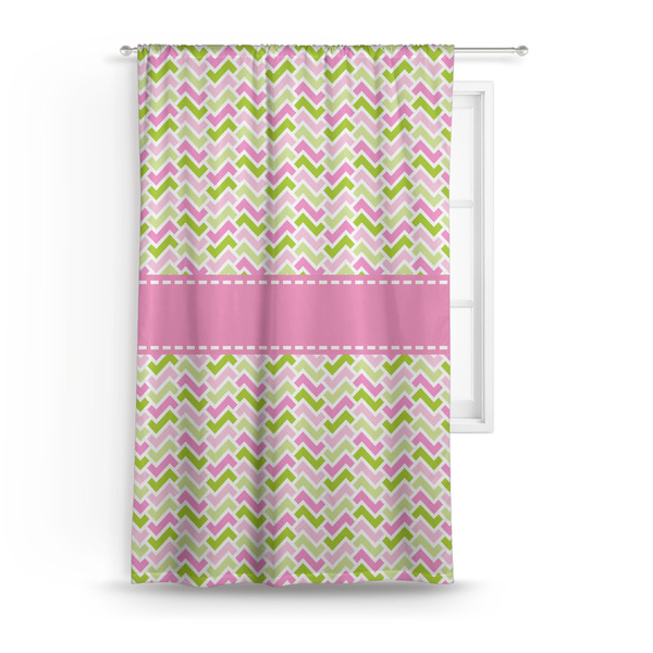 Custom Pink & Green Geometric Curtain Panel - Custom Size