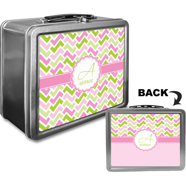 Pink & Green Geometric Custom Lunch Box / Tin Approval