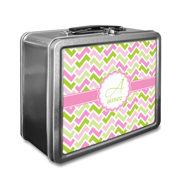 Custom Pink & Green Geometric Lunch Box (Personalized)