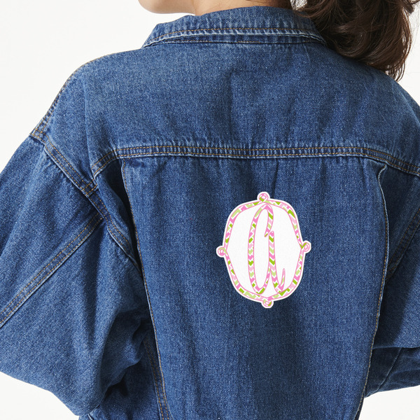 Custom Pink & Green Geometric Twill Iron On Patch - Custom Shape - X-Large (Personalized)