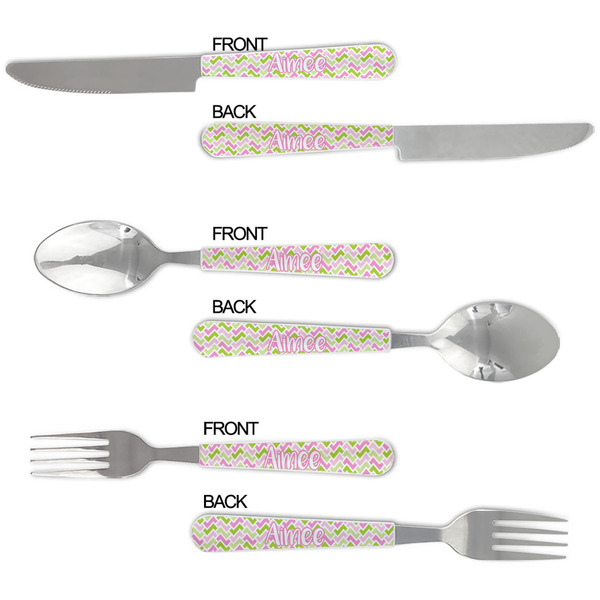 Pink & Green Geometric Cutlery Set - APPROVAL