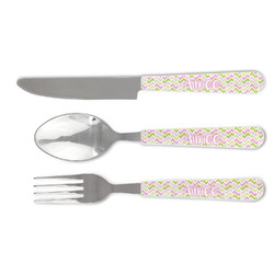 Pink & Green Geometric Cutlery Set (Personalized)