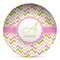 Pink & Green Geometric DecoPlate Oven and Microwave Safe Plate - Main