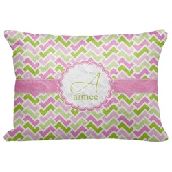 Pink & Green Geometric Decorative Baby Pillowcase - 16"x12" (Personalized)